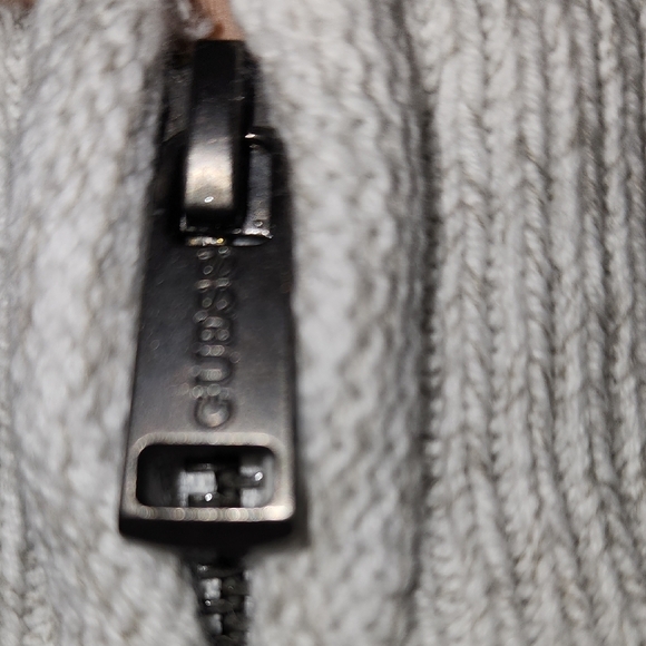 Guess Gray Zip Up Sweater with Mock Neck - Picture 5 of 10